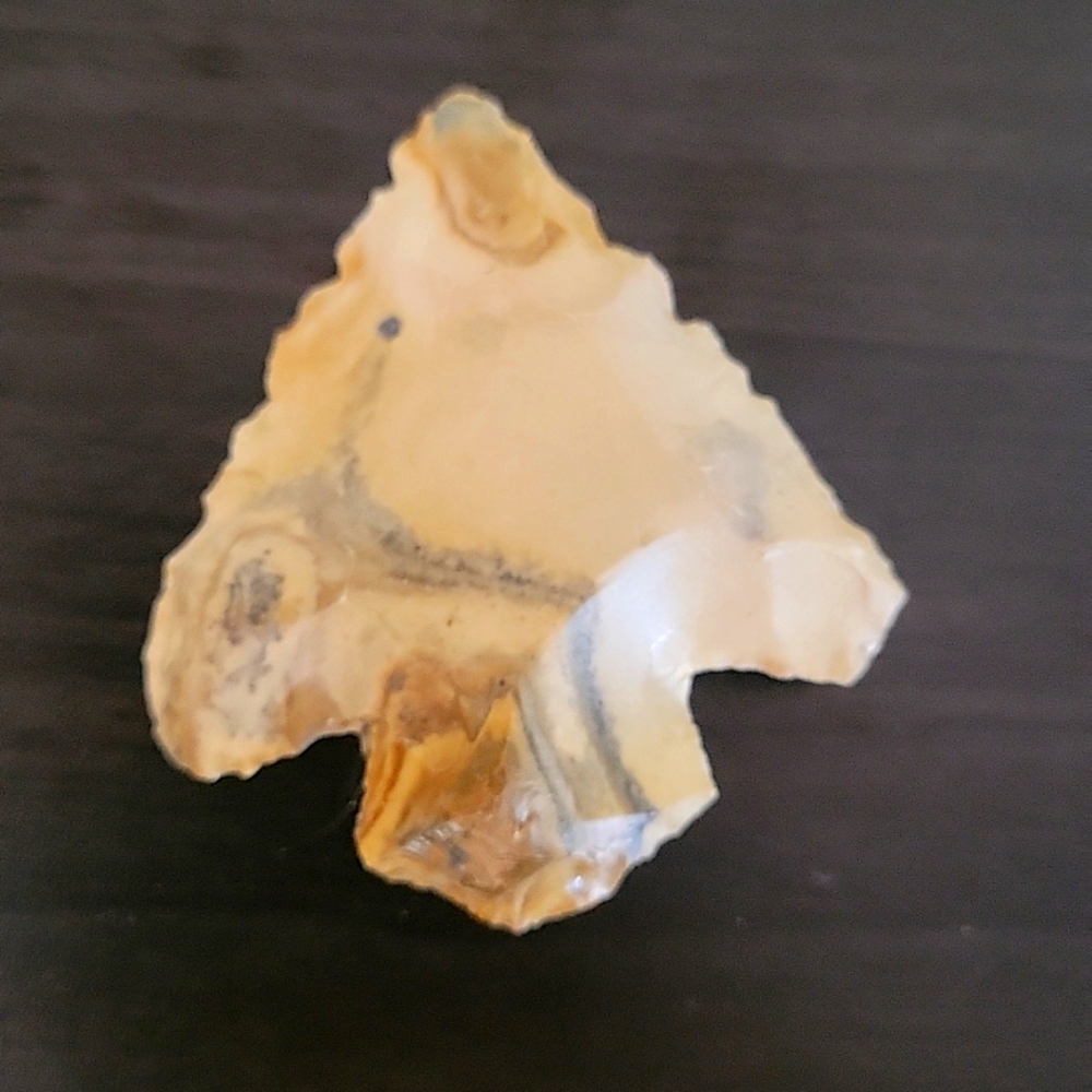 Authentic flint carved arrowhead